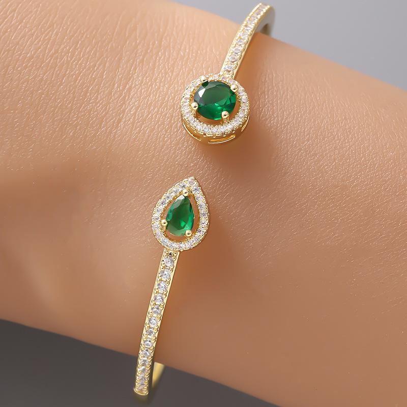 European and American New Style Micro-embellished Ultra-glitter Open Bracelet for Women, Light Luxury Adjustable Bracelet