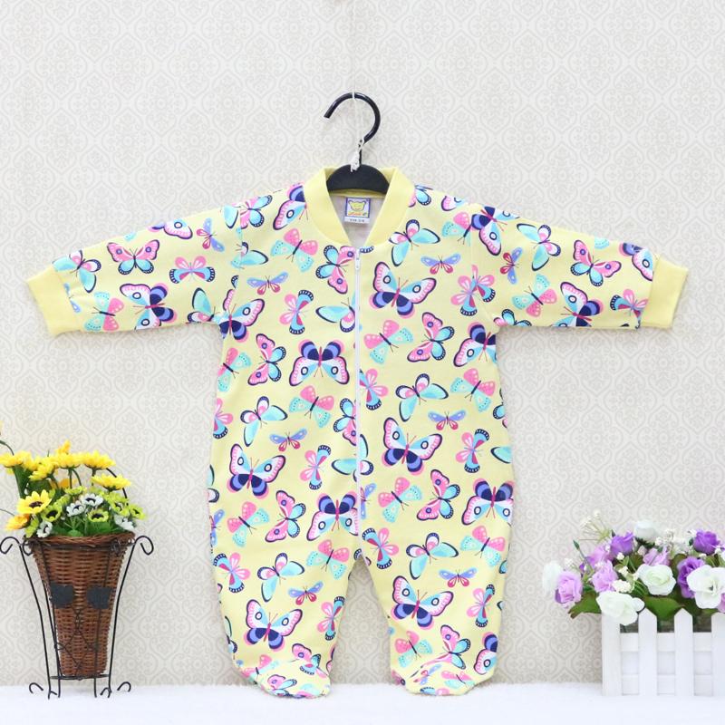 Little Q Pure Cotton Newborn Spring Autumn Clothes One Piece Footies Baby Boy Infant Underwear Four Color Clothing