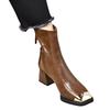 New thick heel high heel fashion boots rear zipper pointed temperament comfortable thin boots design sense Martin boots tide