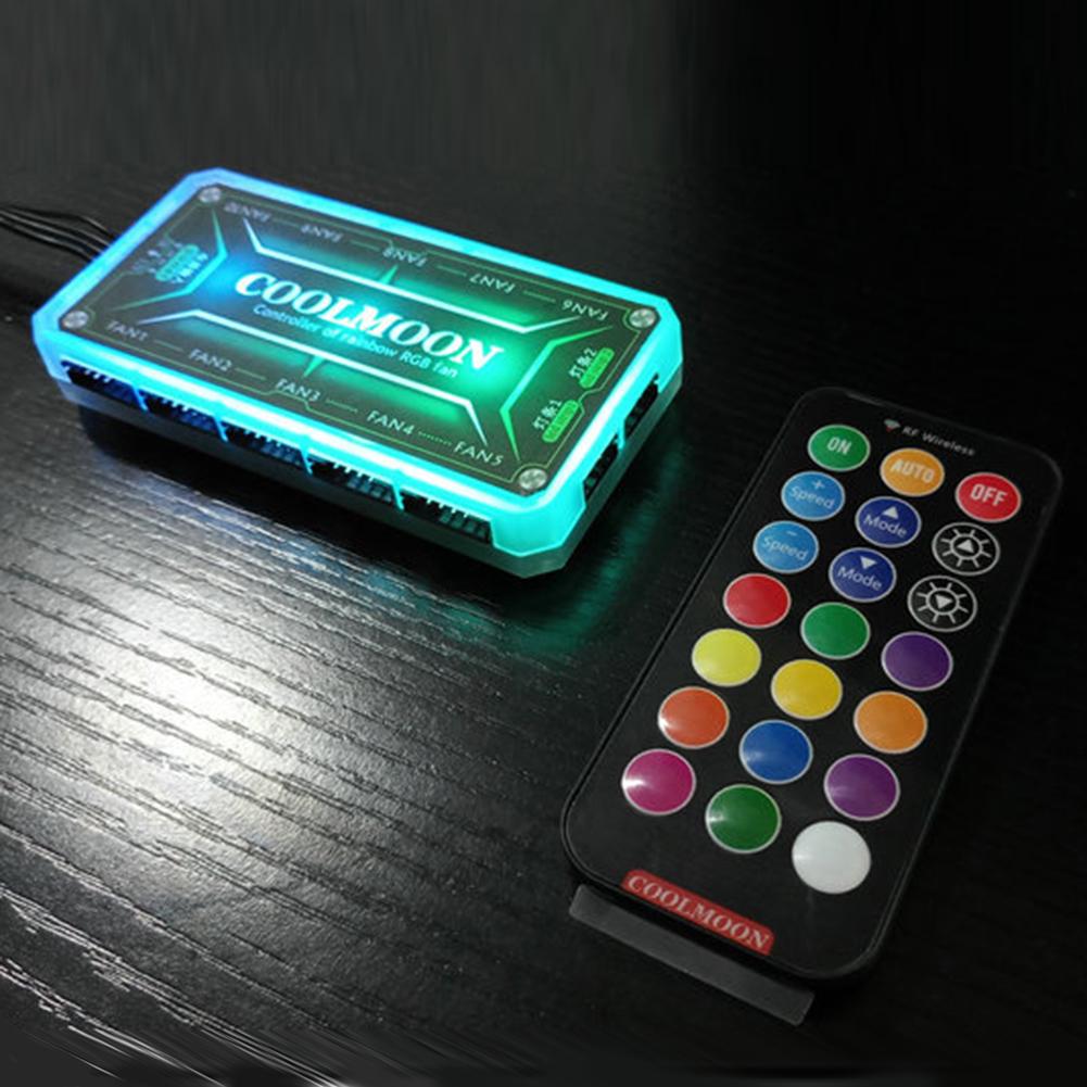 COOLMOON RGB Color Remote Controller DC12V 5A LED RGB Smart Controller for Fans