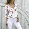 Elegant French Retro Print Long Sleeve Lapel Shirt for Spring/Summer