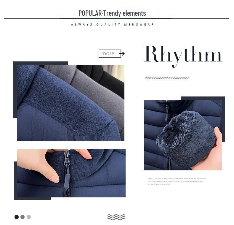 Heren Sherpa Fleece Patchwork Katoenen Jas met Opstaande Kraag voor Herfst/Winter Casual Kleding