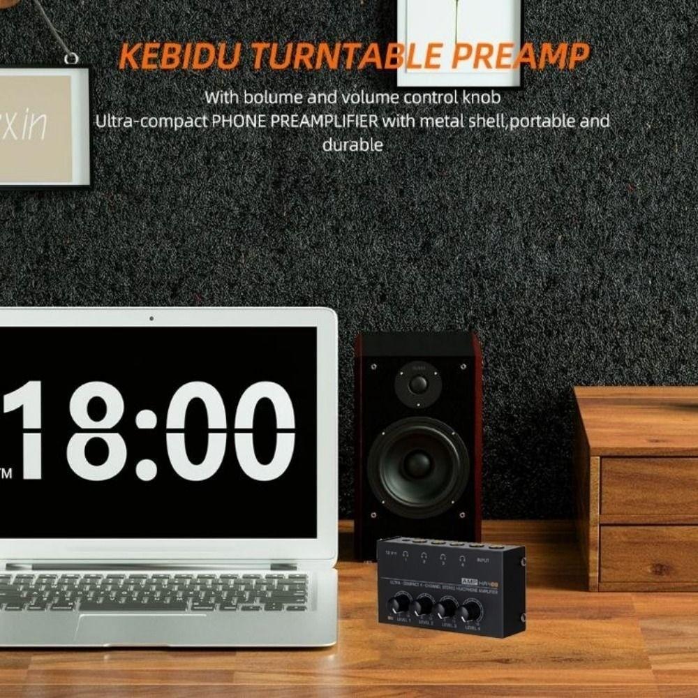 4 Channels Stereo Headphone Amplifier Ultra-Compact With Power Adapter HA400 Headphone Amplifier