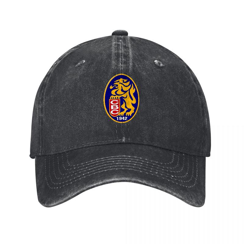 Löwenwappen Gewaschene Canvas Baseballkappe Unisex Verstellbare Mütze mit Gesticktem Logo für Täglichen Gebrauch Outdoor