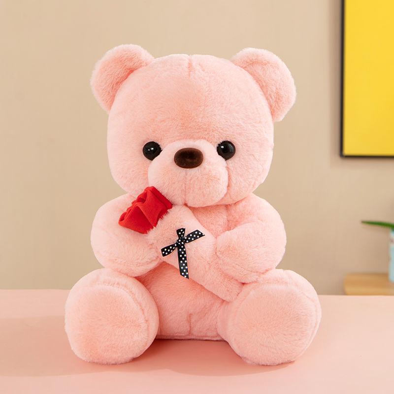 Adorable Rose Flower Teddy Bear Plush Doll - Valentine's or Wedding Gift