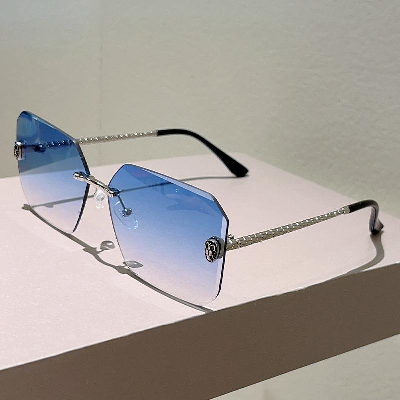 Rimless Square Sunglasses  New in Fashion Gradient Casual Sun Glasses Women Trendy Luxury Brand Design Decor Shades