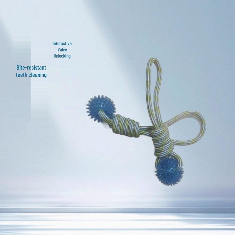 

Durable Braided Cotton Rope Dog Toy - Puppy Teething Relief & Interactive Tug-of-War Fun 90g синий