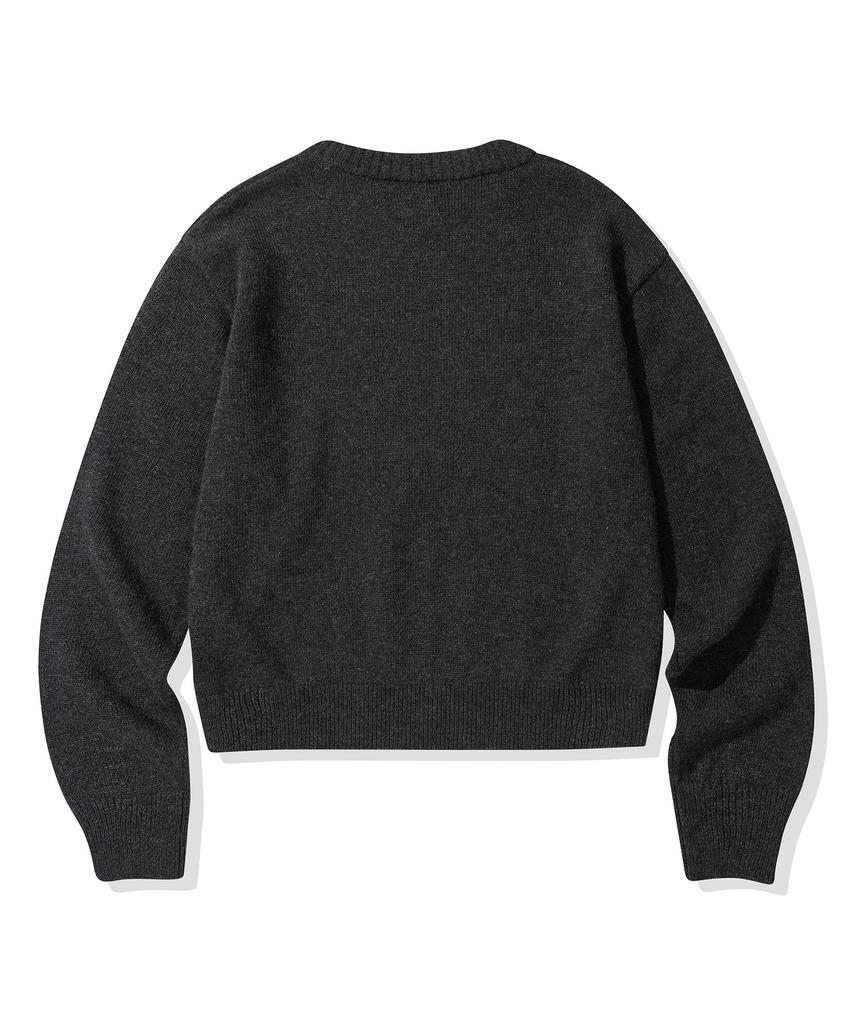 CGP (Women) Square Logo Knit_Charcoal