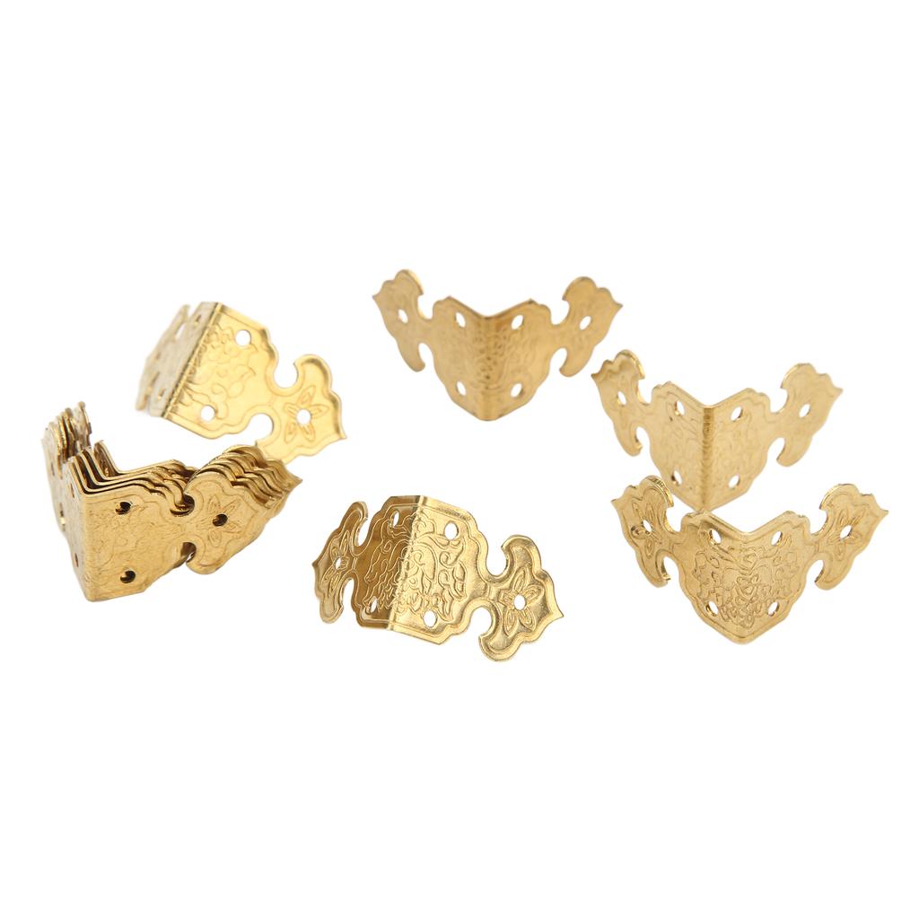 10Pcs Metal Corner Protector Retro Style Durable Brass High Hardness Widely Used Corner Guards for Case Box Furniture
