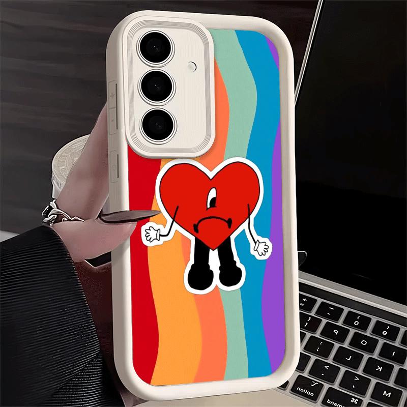 Phone Case for Samsung Galaxy A17 A16 A15 A14 A13 Bad Bunny Heart A56 A36 A26 A55 A35 A25 A54 A34 A24 A53 A33 A23 A07 A06