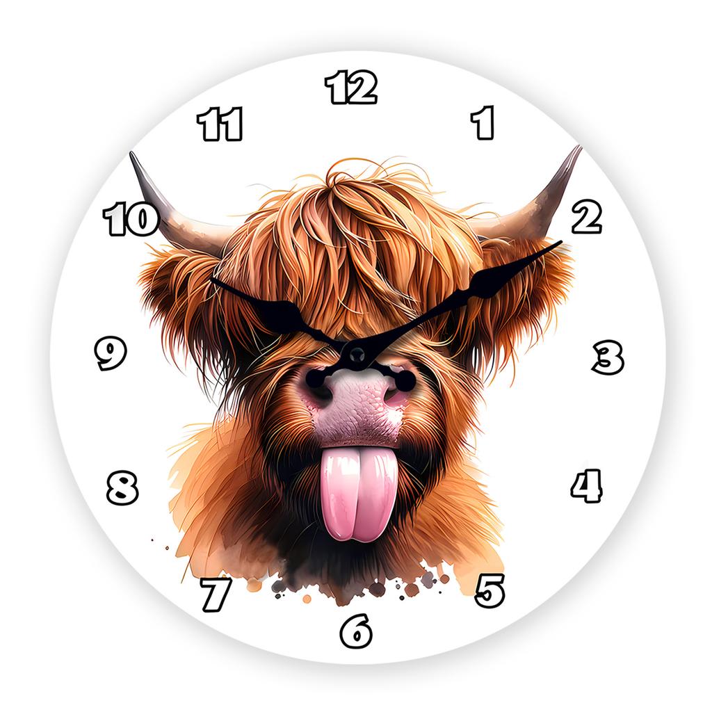 High-Quality Cute High-Quality Countryside High-Quality Highland High-Quality Cow High-Quality Wooden High-Quality Wall High-Quality Clock