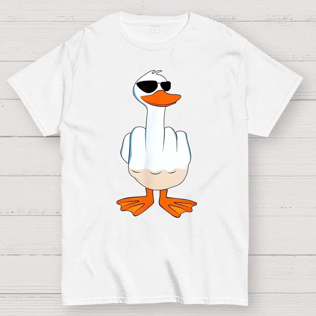 Duck! Funny Cotton Summer Casual Cool Loose T-Shirt
