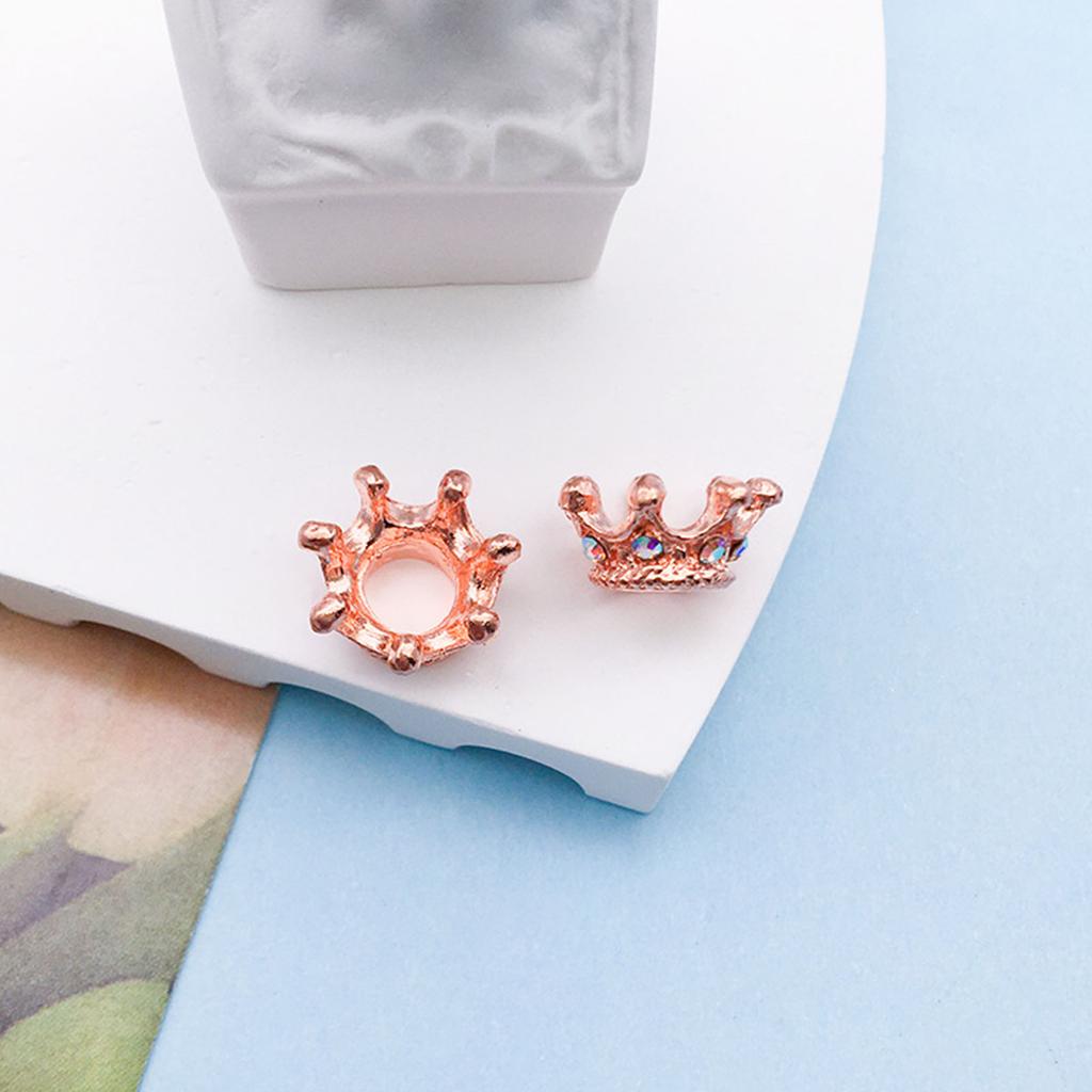 Elegant 6x12mm Crown Shape Beads Jewelry Crafting Supplies Alloy Texture for Necklace Bracelet Chain Accessories