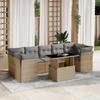 VidaXL Garden Lounge Set with Cushions 8 Pcs Beige Braided Resin 3266399