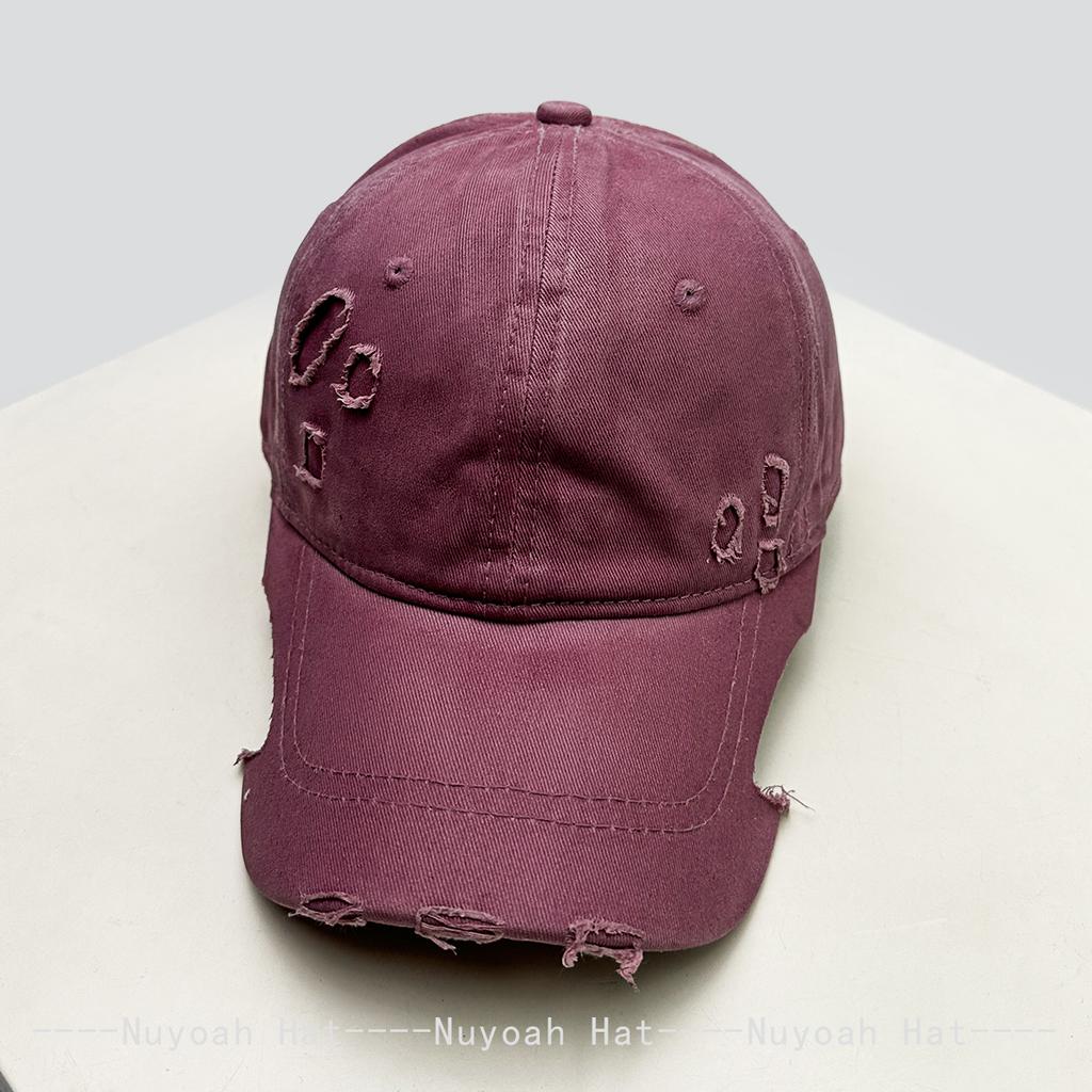Baseball Wax Brush Style Broken Women  Men Her Him For Fresh Caps Peaked Hats Sunshade Irregular Brim Versatile Personal Distress Fashion Retro