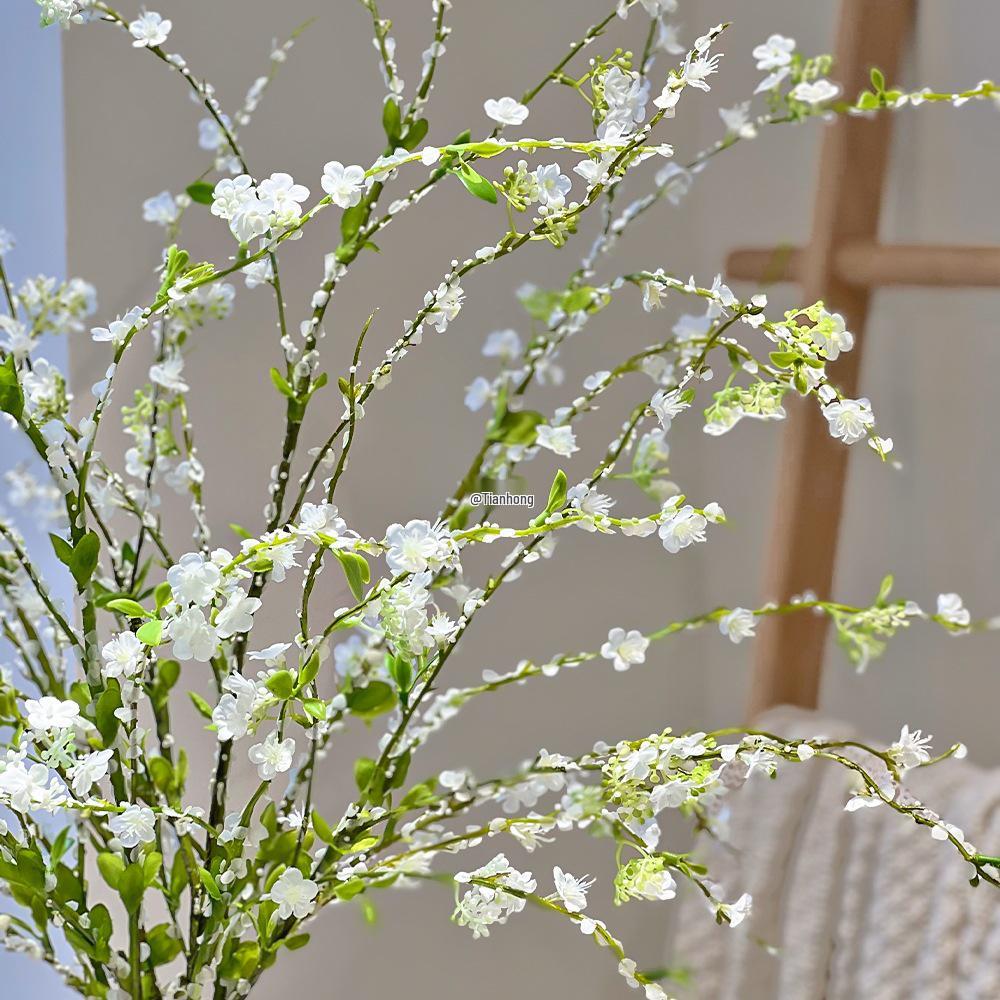 Snow Willow Branch Fake Floral Arrangement for Living Room or Dining Table Décor