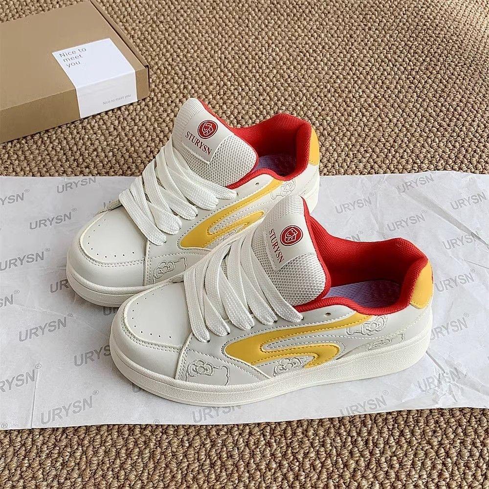 Originales Mädchenherz schwarz und pink Brotschuhe Damen ins Tide 2025 Frühling neue Board-Schuhe vielseitige lässige weiße Schuhe