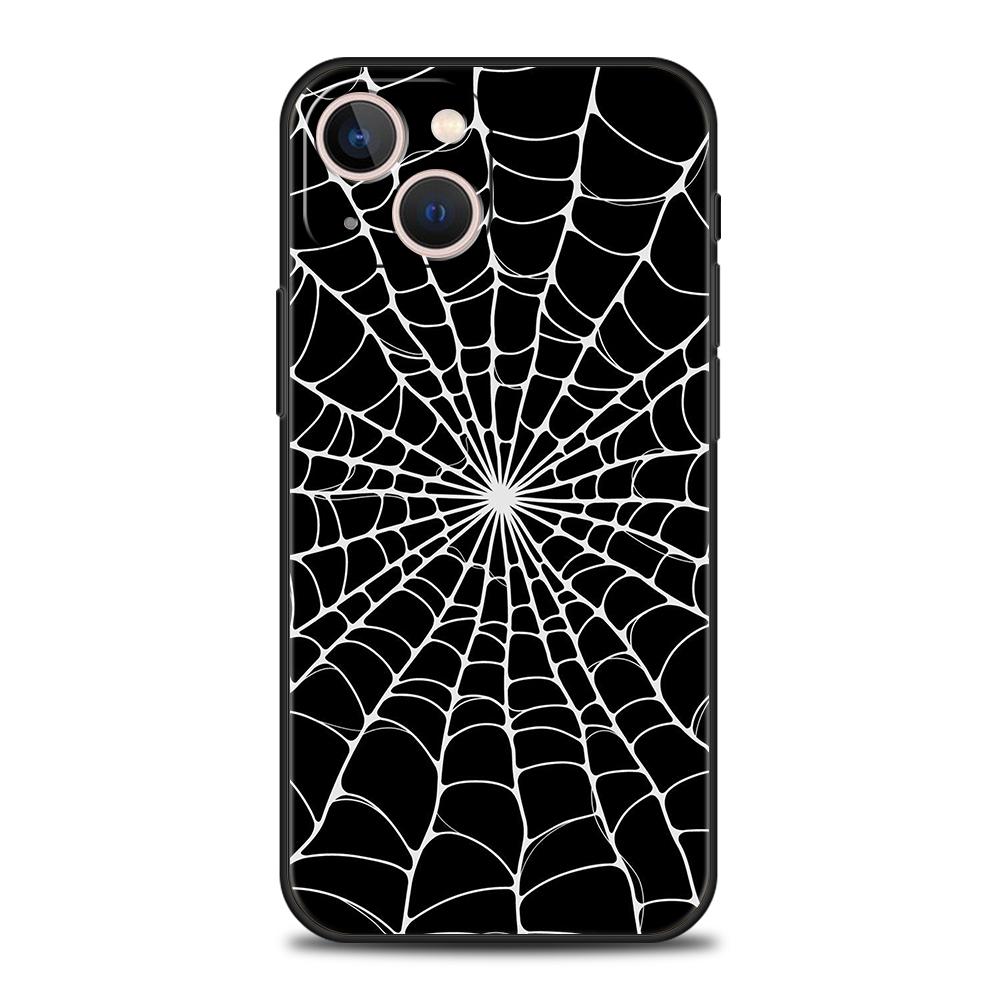 Luxury TPU Soft Phone Case For iPhone 17 Air 16E 16 11 15 14 Pro MAX 12 13 7 8 Plus X XR XS SE 2022 Cover Black Spider Web
