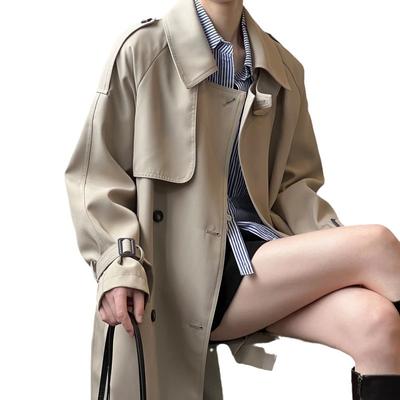 Spring and Autumn New Medium and Long Trench Coat Women's Popular Coat