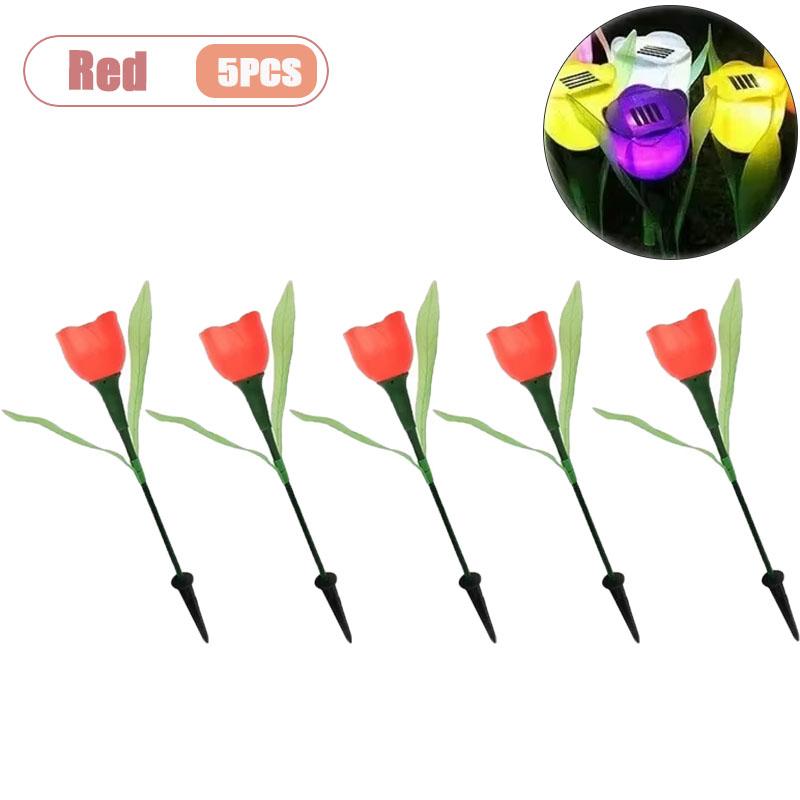 1-10PCS Solar Tulip Light Auto on At Dusk Waterproof Outdoor Garden Patio Decorative Night Lamp for Landscape Pathway Lawn