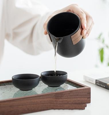 Set de Ceai Ceramic Kung Fu cu Geantă de Călătorie Veselă Porțelan Ceainic și Set de Cești Chinezesc Portabil Un Ceainic și Patru Cești