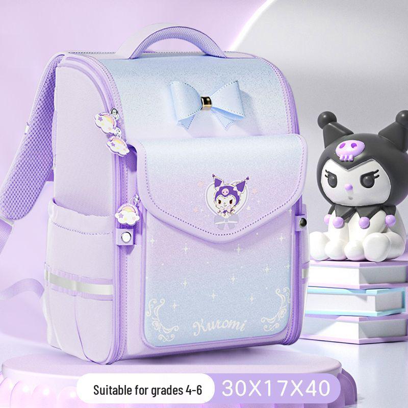 Sanrio Kuromi Children s Backpack for Grades 1-6: Spine Support & Load Reduction