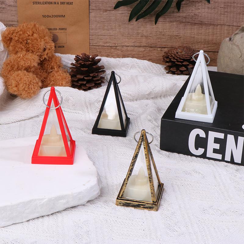 9Cm Mini Led European Triangle Light Simulation Cande Light Dollhouse Miniature Night Lamp Home Model Decor Toy