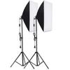 Studio Photography Softbox Kit with 50x70cm Softbox * 2 + 2M Metal Tripod Stand * 2 for Live Streaming Portrait Product Photo Video