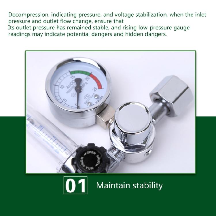 Compact Argon Regulator 0-25MPa Argon Flow Meter Pressure Regulator Gauge