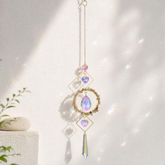 Crystal Sun Catchers for Windows, Colorful Healing Light Crystal Suncatcher, Wind Chimes Pendant, Indoor Outdoor Patio Garden Decor Gifts