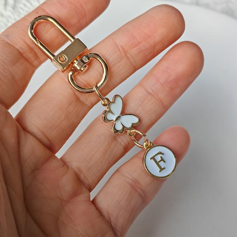 1 Stück Schlüssel-Logo Leichter Schlüsselanhänger Autoschlüssel Begleiter Taschenanhänger Langlebigkeit Metallschlüsselanhänger Monogramm-Anhänger Schmetterling Monogramm-Schlüsselanhänger