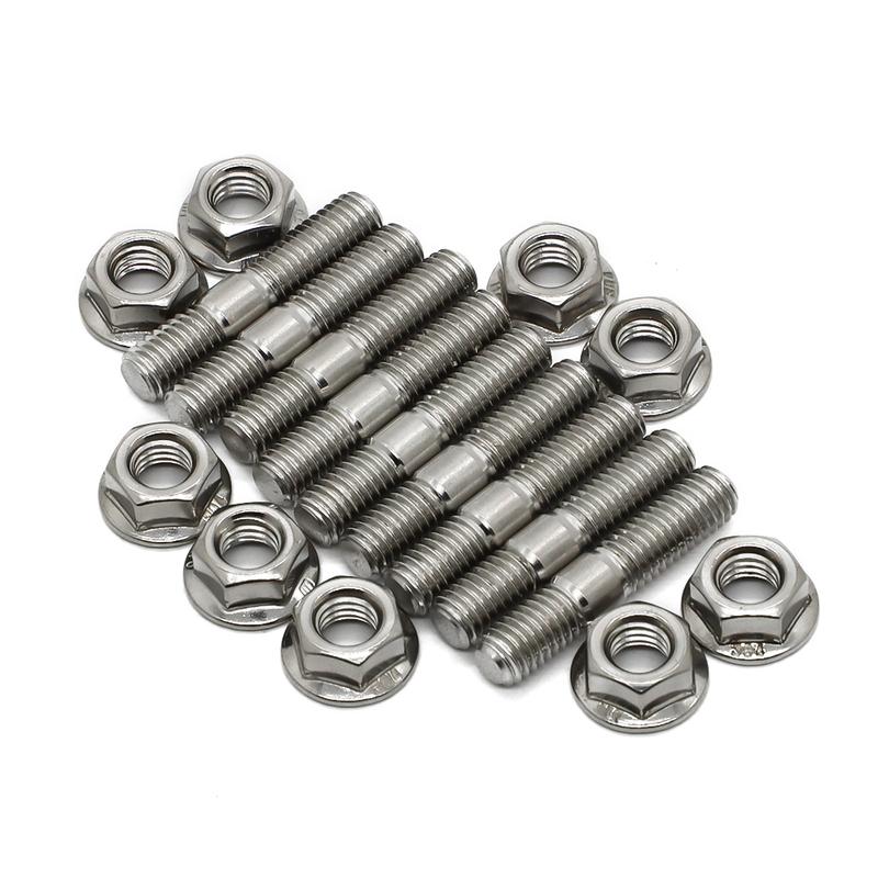 M8*40 Exhaust Manifold Stud For Honda Civic Acura Integra V3 B D Series Stainless Steel Stud Serrated Bolts Nut Screw