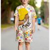 Europe and America Hip Hop Bear Fashion Kids Set Summer Kids T-shirt and Shorts 2 Piece Set Outdoor Casual Boys and Girls Outfit