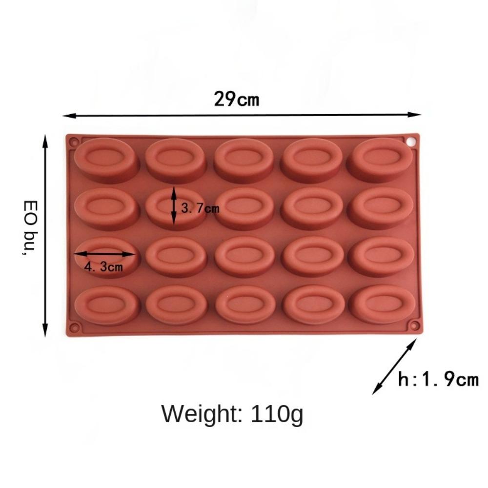 New 20 Cavity Oval Soap Mold Easy Release Soft Cupcake Pan Art Craft DIY Mold Silicone Savarin Making Mold Kitchen Baking Tools