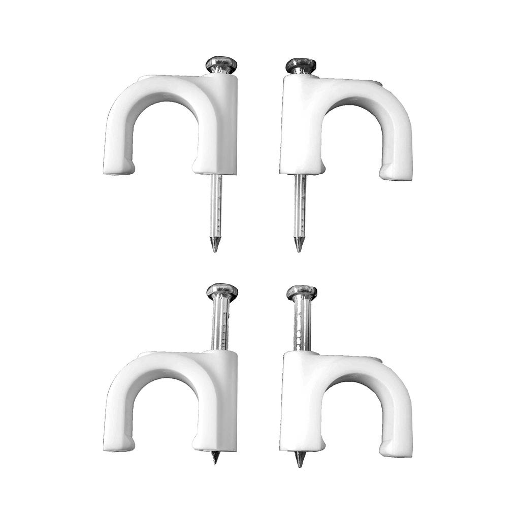 grapa blanca para cable manguera tubular 2x2,5mm  n°8 (caja 100 unid.)