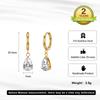 HTKE07 316L Stainless Steel Teardrop Cubic Zirconia Dangle Huggie Earrings Hypoallergenic Water Drop CZ Drop Earrings for Women