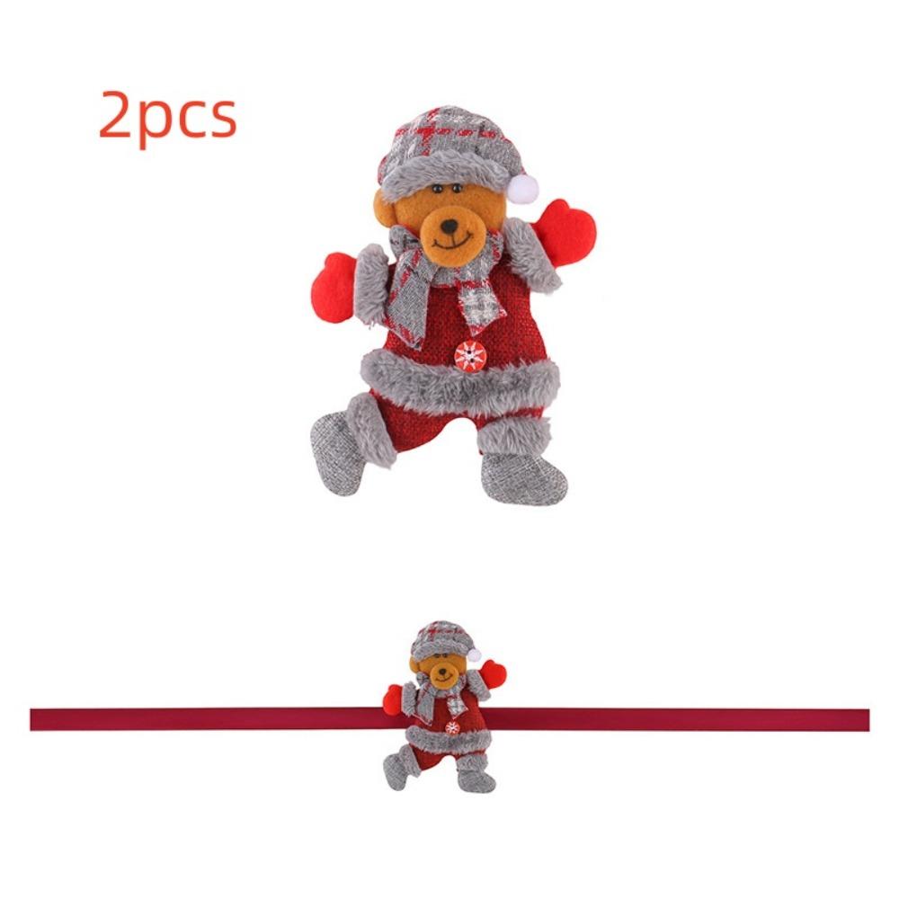 2pcs Cute Christmas Doll Curtain Tiebacks Creative Curtain Fixer Snowman Curtain Strap New Year
