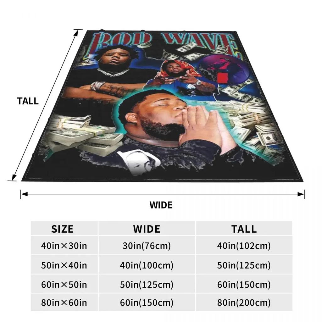 Rod Wave Good Money Cool Rapper Blanket Flannel Bedding Bootleg Throw Blankets Cozy Lightweight for Travel Bedspread