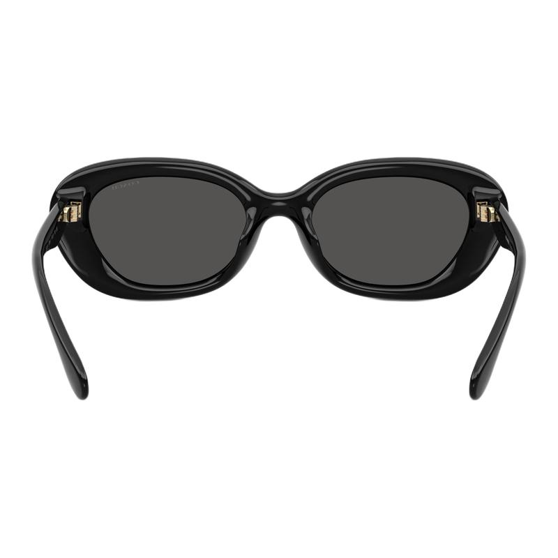 COACH Temple logo design acetate oval sunglasses unisex couple style black