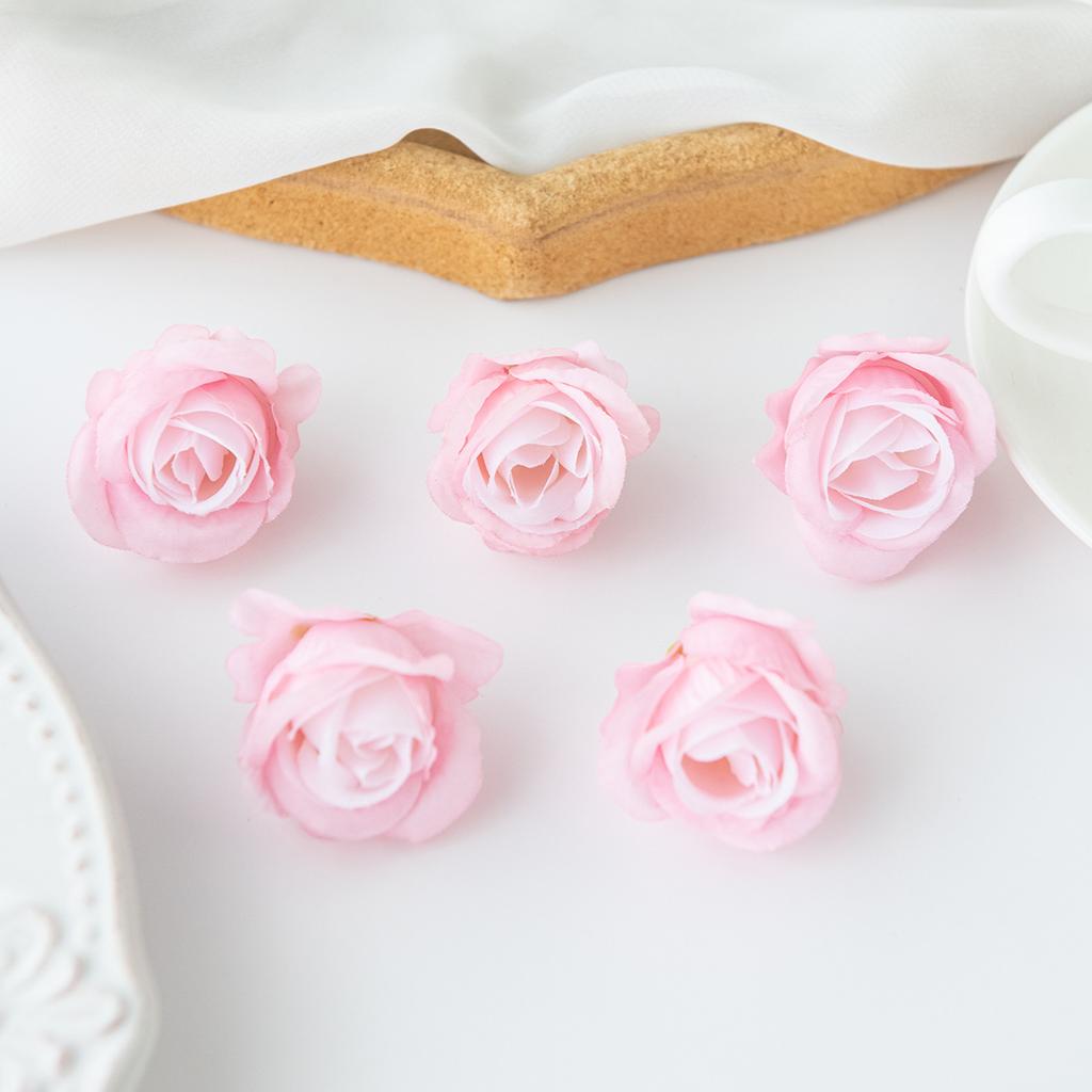 Simulation Rose Head Candy Box Companion Gift Decoration Small Rose Buds Corsage Headdress Flowers Silk Flowers Shooting Props Decoration Fake Flowers