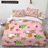 Corgi Dog King Queen Duvet Cover Yellow Cartoon Puppy Bedding Set for Kids Boys Girls Kawaii Pet Animal Pink 2/3pcs Quilt Cover