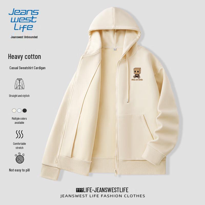 JEANSWEST LIFE Men's Cartoon Print Hooded Sweatshirt