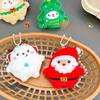 Plush Keychain Christmas Santa Claus Xmas Tree Deer Stuffed Doll Bag Decor Gift