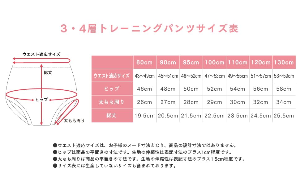 מכנסיים לאימון שירותים לבנות, 3 שכבות, חבילה של 5, אימון, תינוק, 95 ס"מ, F4021E-95-20