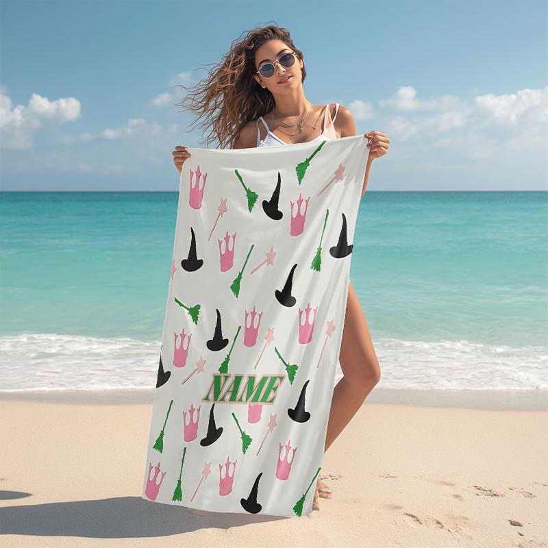 Personalized "Magic Friendship" Beach Towel Microfiber Beach Towel Thin Absorbent for Beach Swimming Yoga Bath Sports. 0910266