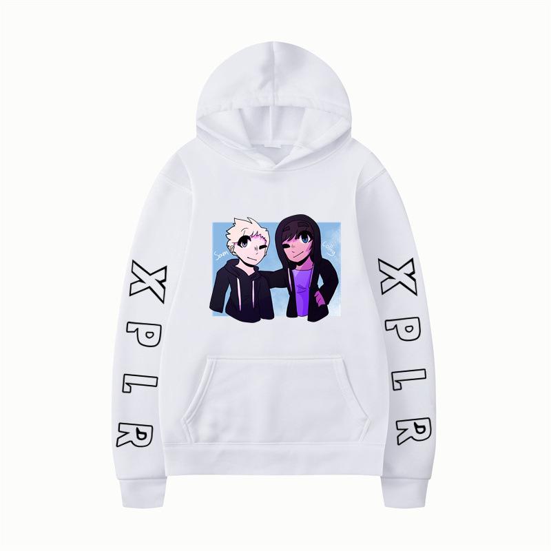 Sam and Colby2D Hoodies Print Sweatshirt Hip Hop Casual Unisex Autumn Winter Fleece Streetwear Tops Sudaderas