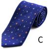 [Michiko London] Brand Necktie, Made in Japan, Silk, Small Pattern, Jacquard Weave, Business, Regular Size (Pattern C: Blue)