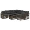 Garden Sofa Set 9 Pieces Gray and Dark Gray Poly Rattan