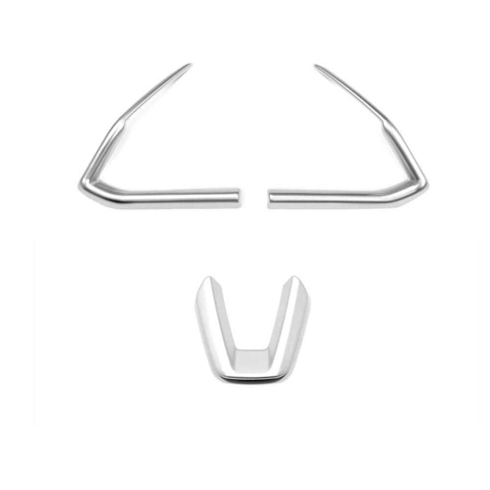 ABS Matte Car Detector Sticker Steering Wheel Interior Cover Kit Trim Lamp Frame For Mazda CX-3 CX3 2017 2018 Accessories 2Pcs