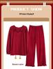Newlywed Couple Red Cotton Pajama Set: Long Sleeve, Festive, Plus Size, Men's and Women's Home Wear for Spring and Autumn